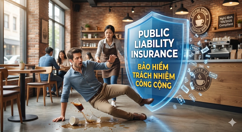 Tìm hiểu bảo hiểm trách nhiệm công cộng là gì thông qua hình ảnh minh họa thực tế về một quán cà phê hiện đại.