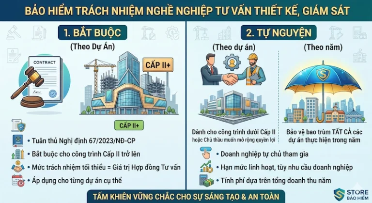 Hai loại hình bảo hiểm trách nhiệm nghề nghiệp tư vấn thiết kế giám sát