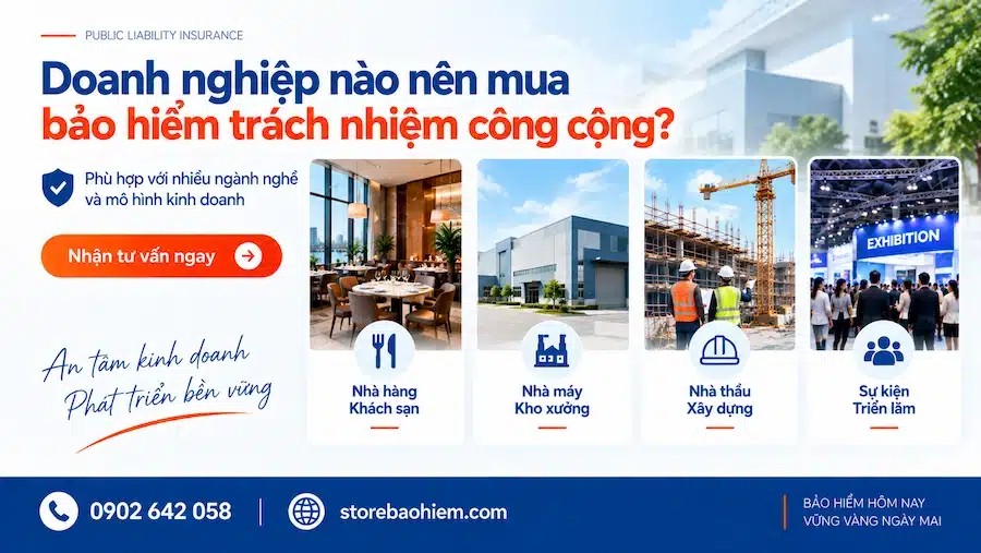 Bảo hiểm trách nhiệm công cộng 4 Doanh nghiệp phù hợp với bảo hiểm trách nhiệm công cộng