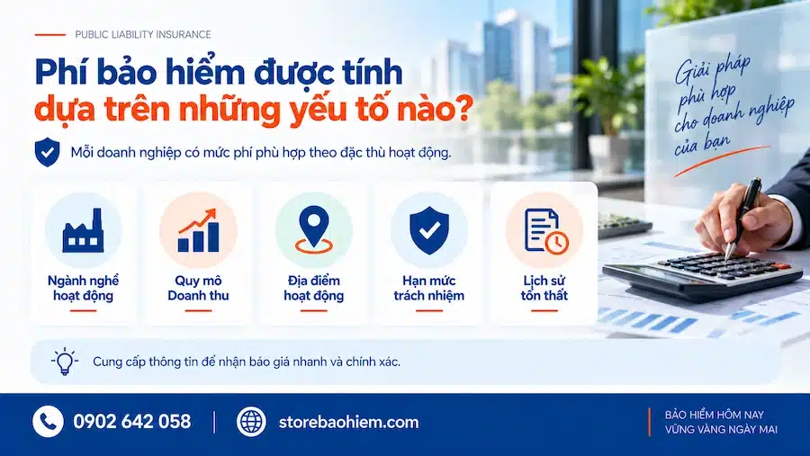 Bảo hiểm trách nhiệm công cộng 6 Các yếu tố tính phí bảo hiểm trách nhiệm công cộng