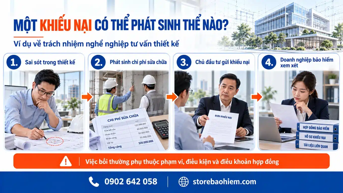 Ví dụ khiếu nại bảo hiểm trách nhiệm nghề nghiệp tư vấn giám sát