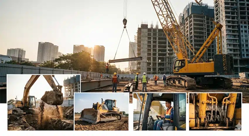 Bảo Hiểm Máy Móc Thiết Bị : Quy Định & Biểu Phí 1 Các loại máy móc phổ biến nhất cần tham gia bảo hiểm máy móc thiết bị: Cẩu trục tháp, máy đào, máy ủi, trạm trộn bê tông.