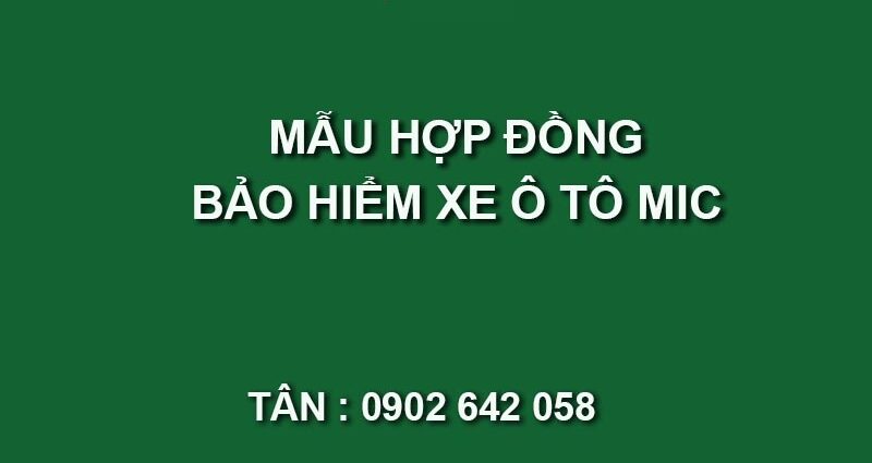 Mẫu hợp đồng bảo hiểm xe ô tô 3 mẫu hợp đồng bảo hiểm xe ô tô
