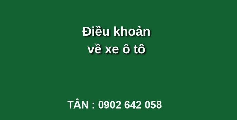 điều khoản về xe ô tô