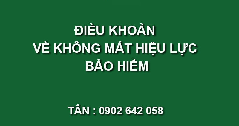dieu khoan ve khong mat hieu luc bao hiem